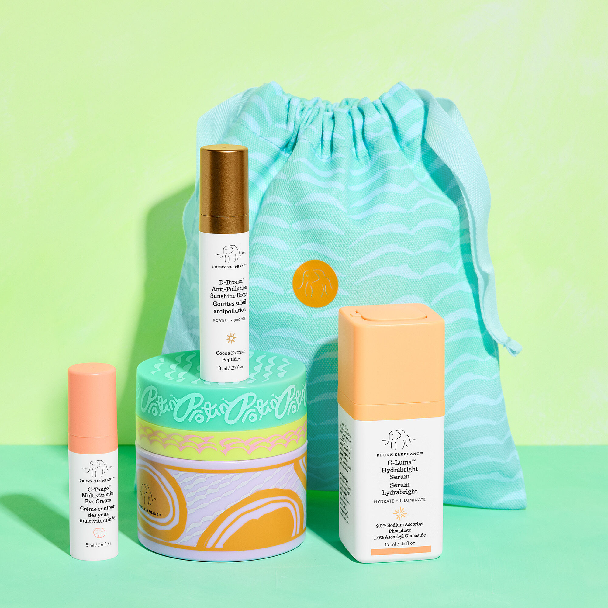 Brightening and moisturizing skincare kit | Drunk Elephant