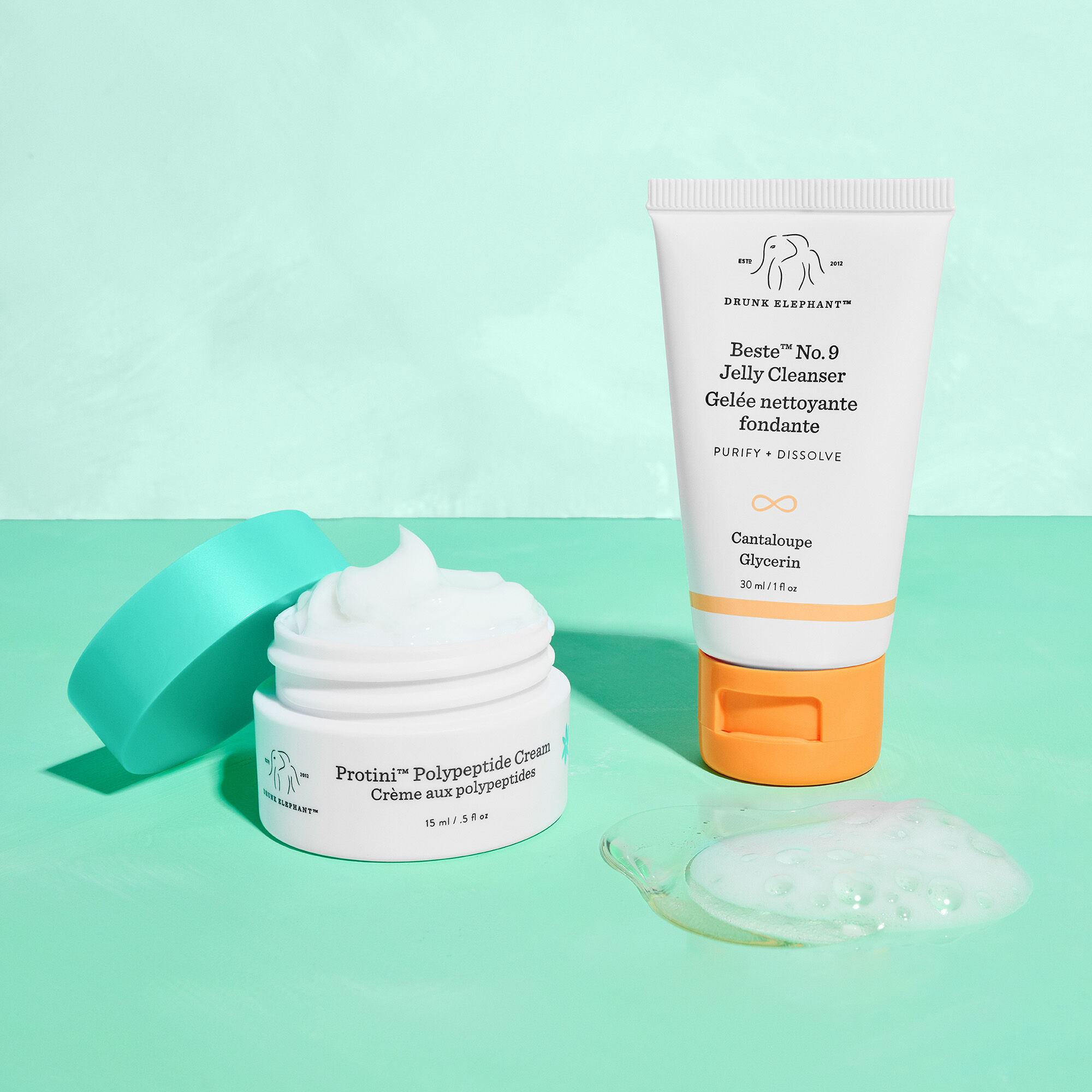 Moisturizer and cleanser travel-size skincare kit | Drunk Elephant