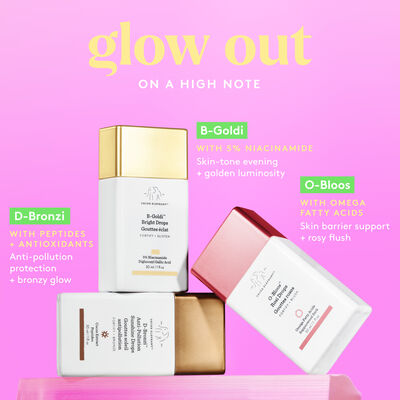 B-Goldi™ Bright Drops compared to D-Bronzi Anti-Pollution Sunshine Drops and O-Bloos™ Rosi Drops