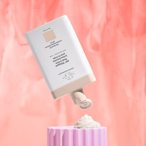 Flacon de lotion fouettée Sili mi-air avec échantillon du produit en dessous