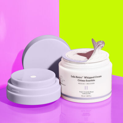 Lala Retro refill's seal opening to show product texture