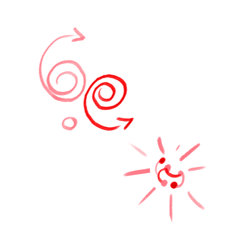 Illustration of swirls and a star