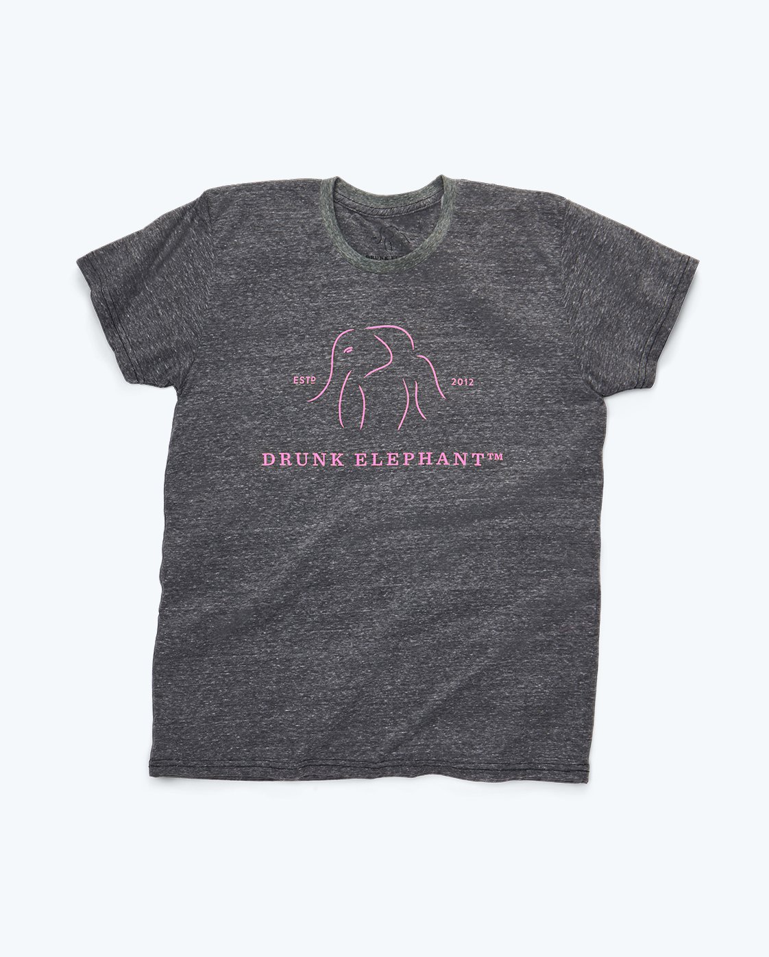 T-shirt, gris chiné et rose vif T-shirt Drunk Life gris chiné et rose vif vue de devant
