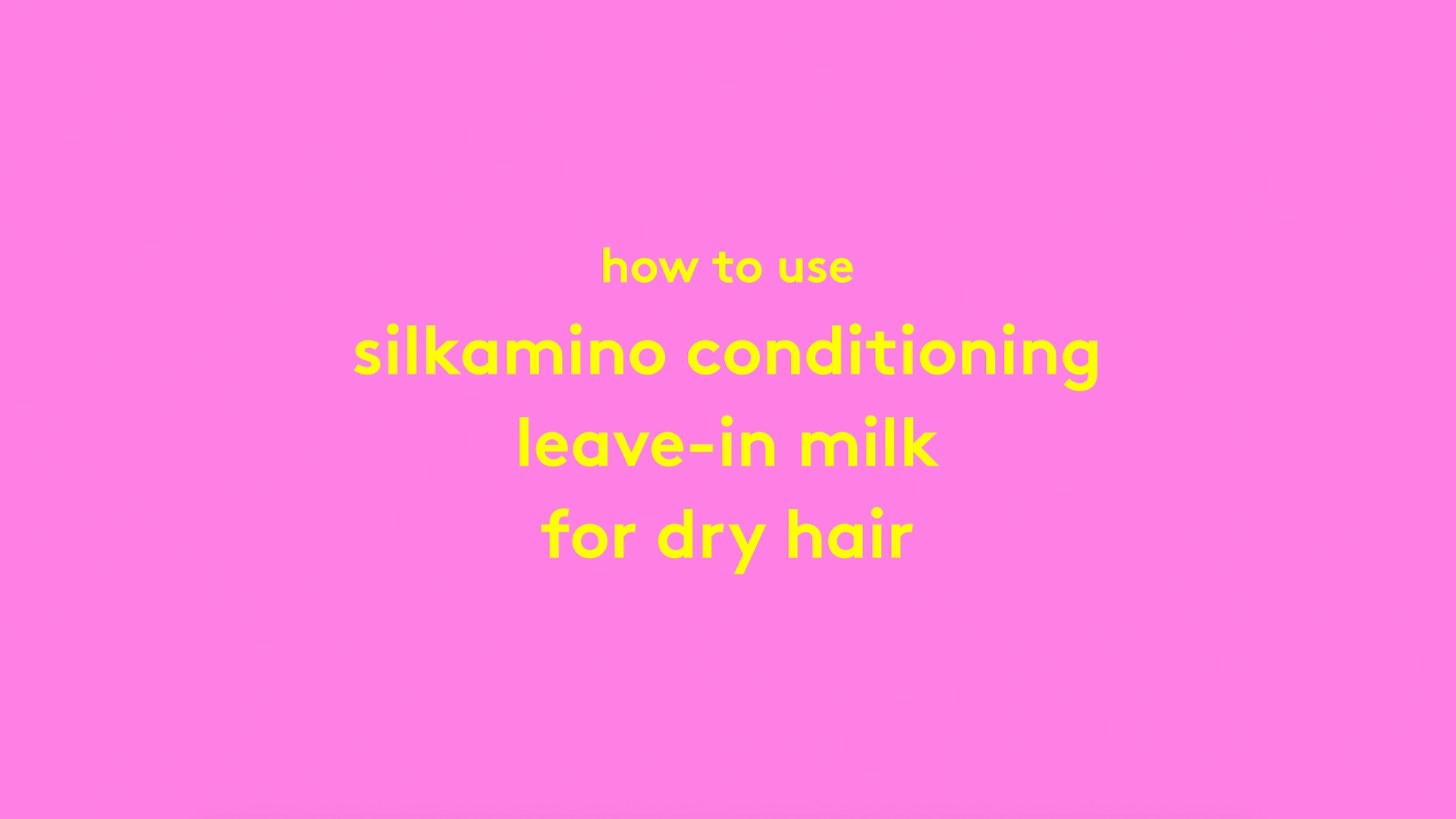 video on how to use Silkamino Conditioning Leave-In Milk