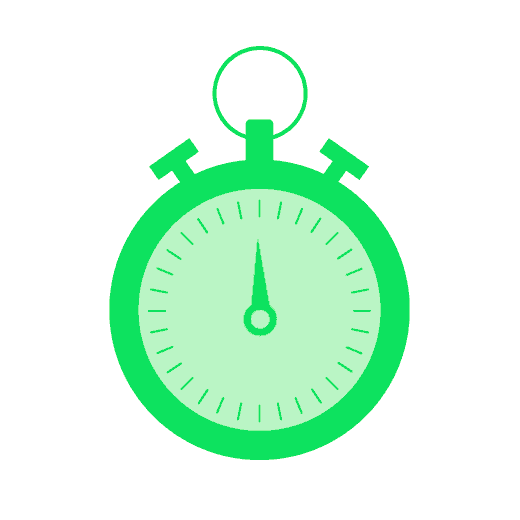 Illustration of a green timer running.