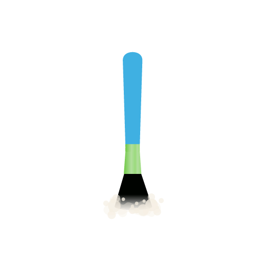 Illustration of a lathered make up brush.