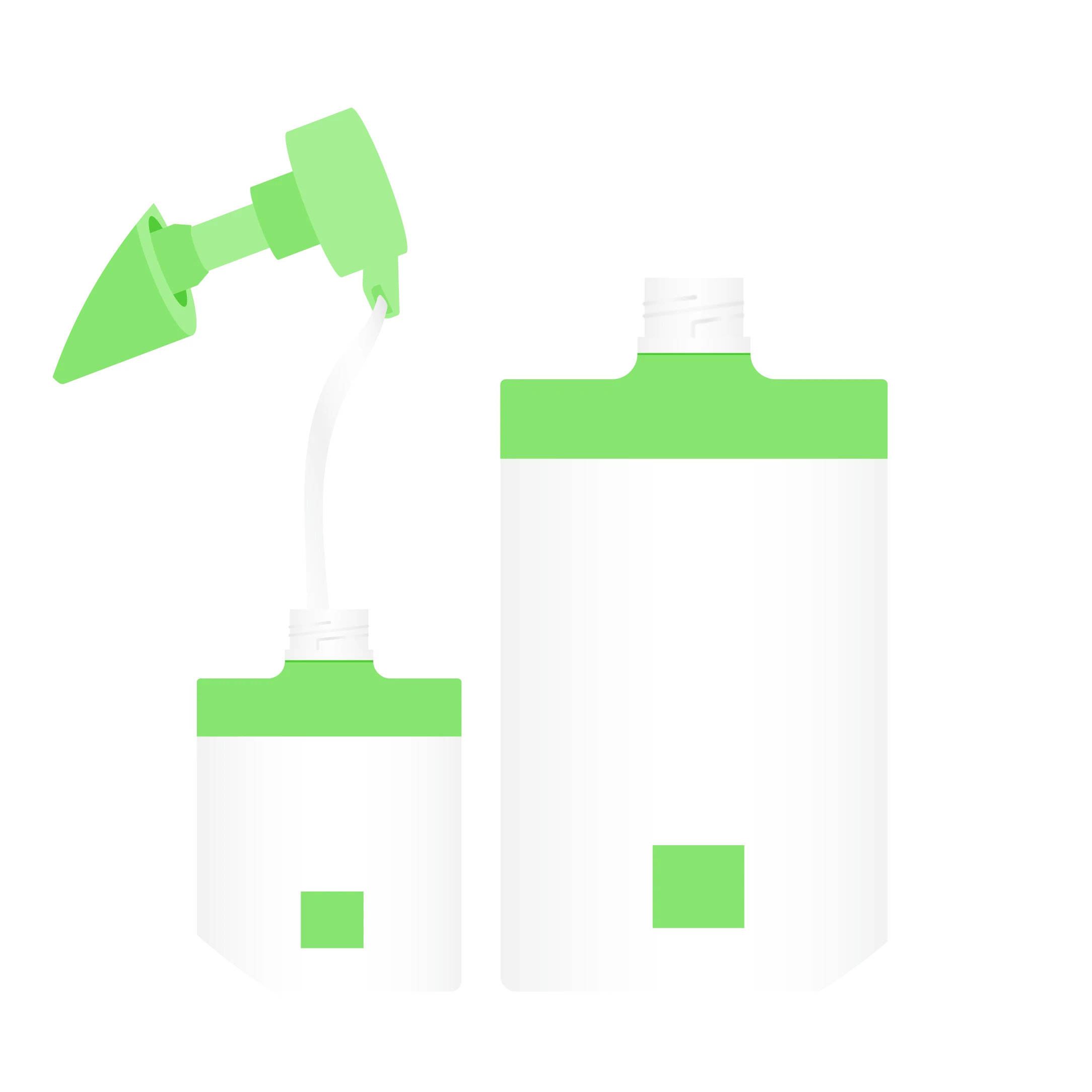 Illustration of two bottles being refilled