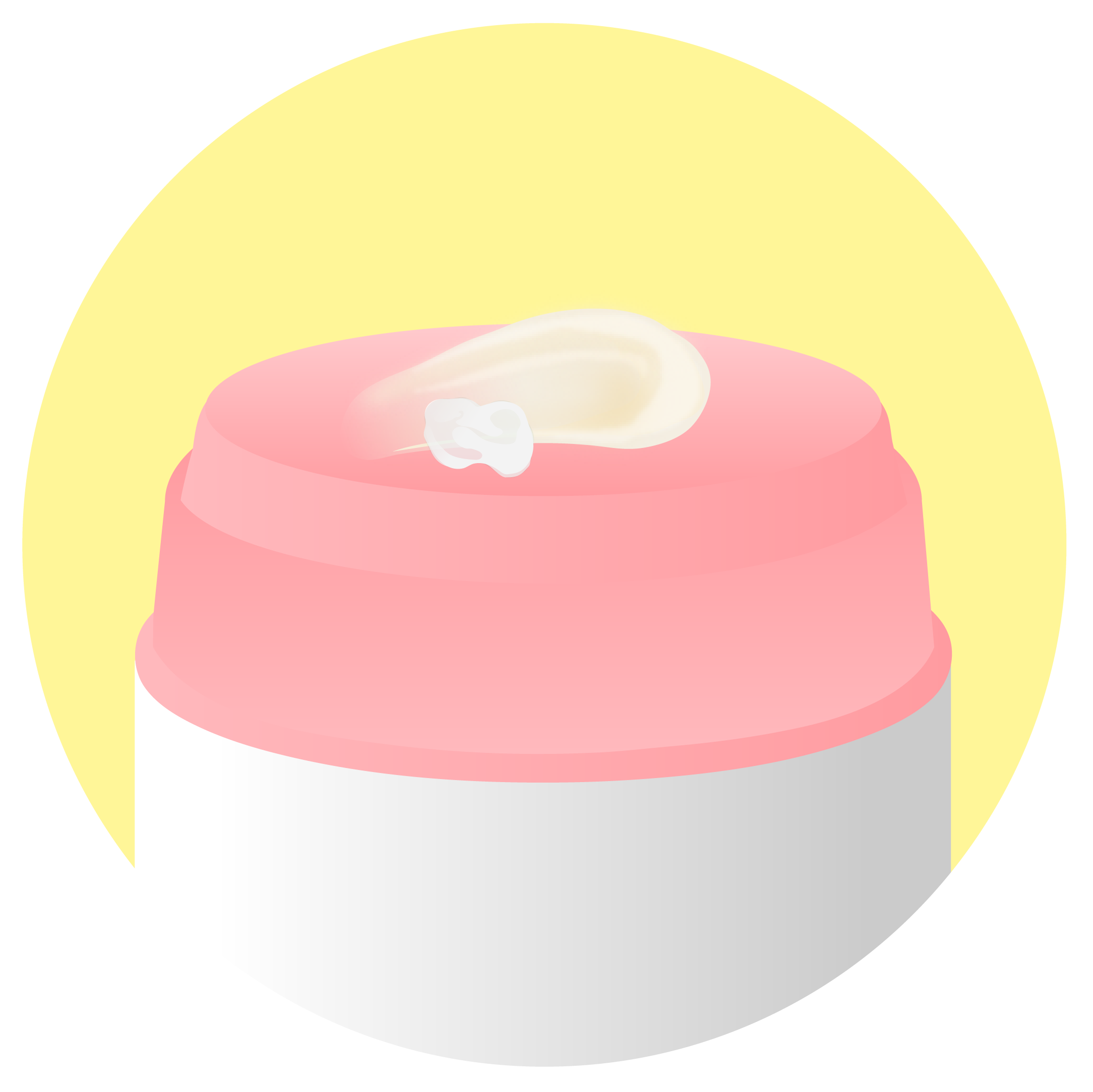 Illustration de la crème barrière Bora avec une pompe de crème sur le dessus avec un autre composant que tu peux mettre dans un smoothie de soins de la peau.