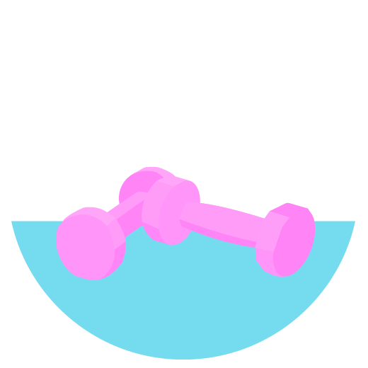 Illustration of pink dumbbells.