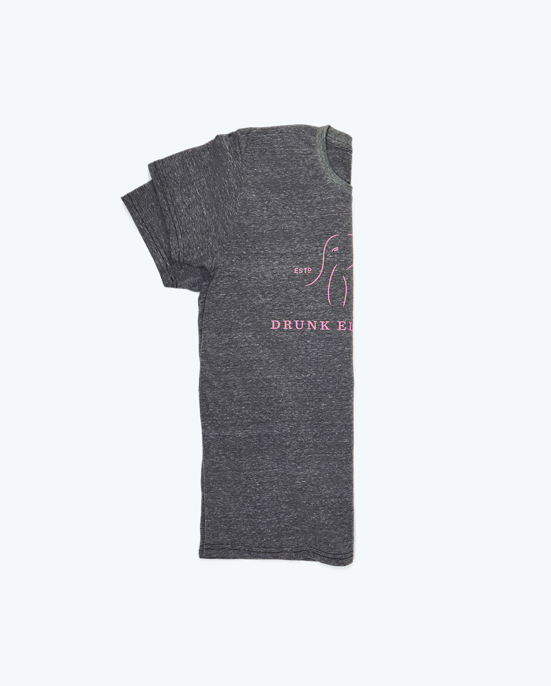 T-shirt, gris chiné et rose vif T-shirt Drunk Life gris chiné et rose vif vue de côté plié
